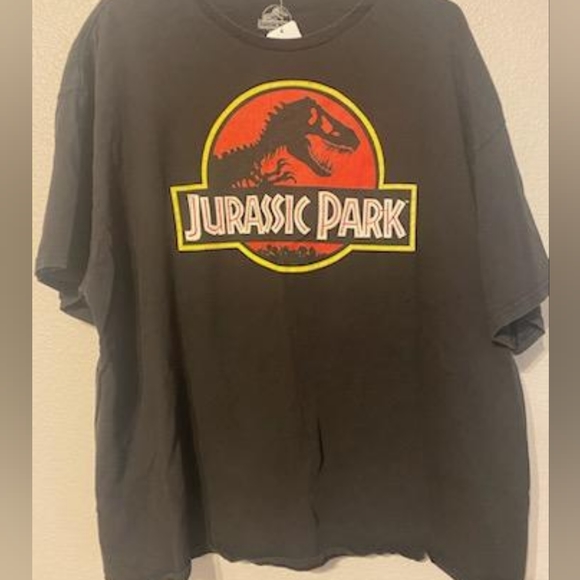 Maglietta Uomo Jurassic Park – Licenza Ufficiale Con Logo Film, Colore Nero, Girocollo